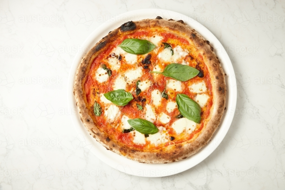 Top shot of new york style pizza - Australian Stock Image