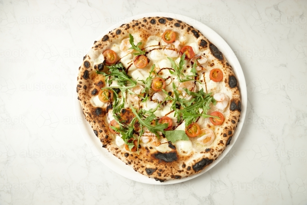 Top shot of new york style pizza - Australian Stock Image
