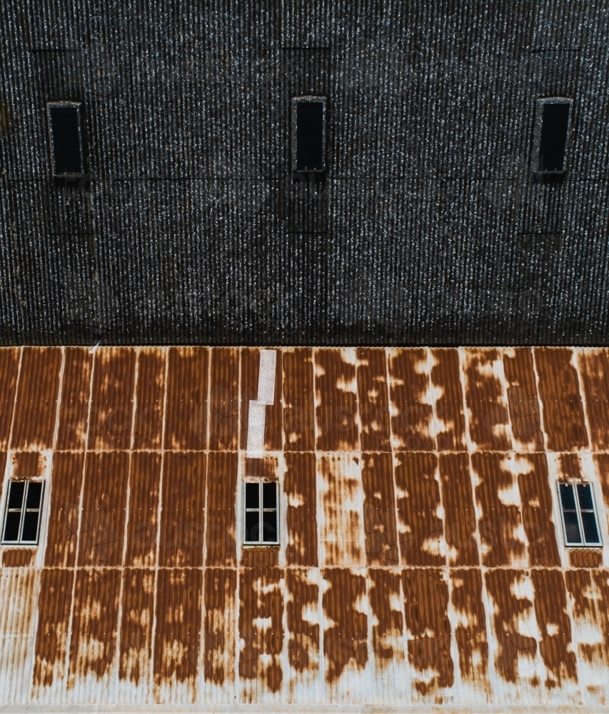 Top view shot of a hay storage shed - Australian Stock Image