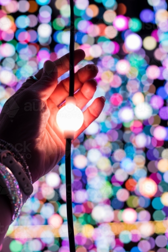 Image of touching the light Austockphoto