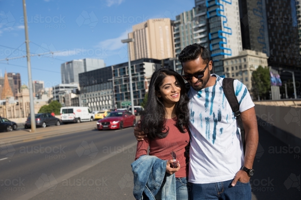 Tourist Couple Exploring Melbourne - Australian Stock Image