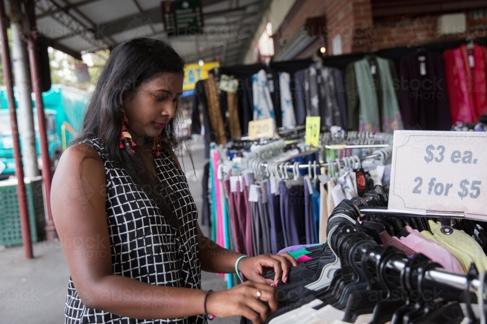 Tourist Shopping at the Market - Australian Stock Image