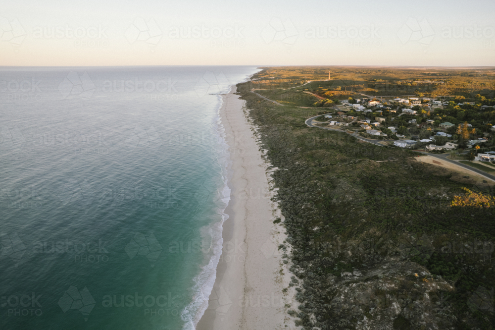 Town of Guilderton against the Indian Ocean at sunrise in Western Australia - Australian Stock Image