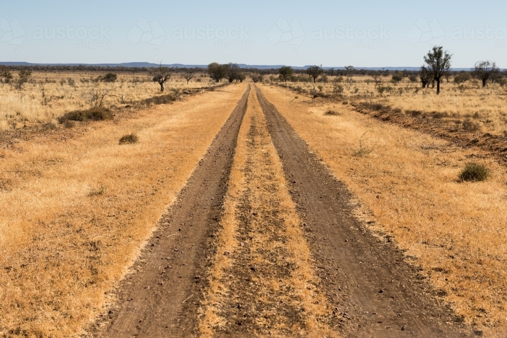Track in a dirt road - Australian Stock Image