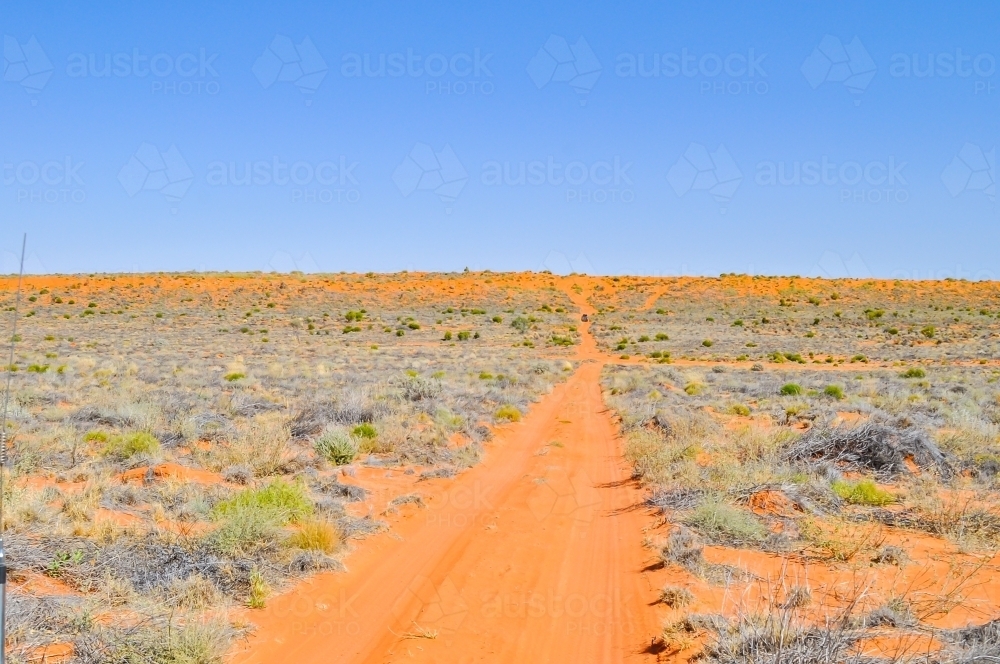 track leading to a sand dune - Australian Stock Image