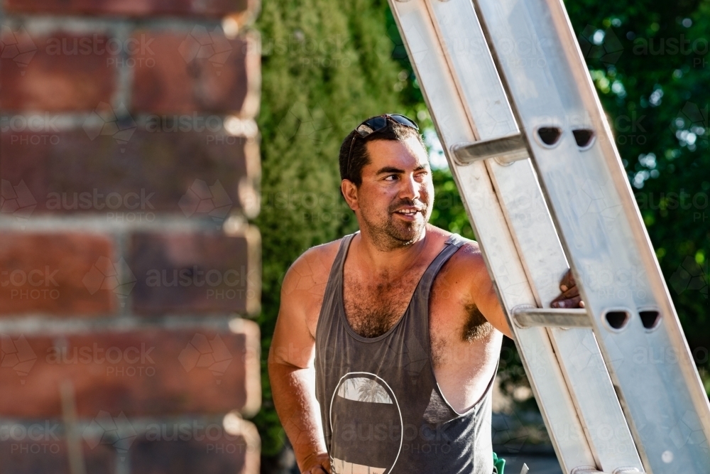 tradie portrait - Australian Stock Image