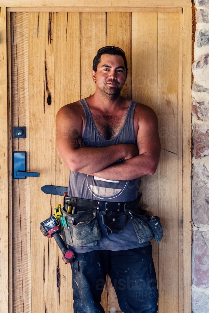 tradie portrait - Australian Stock Image