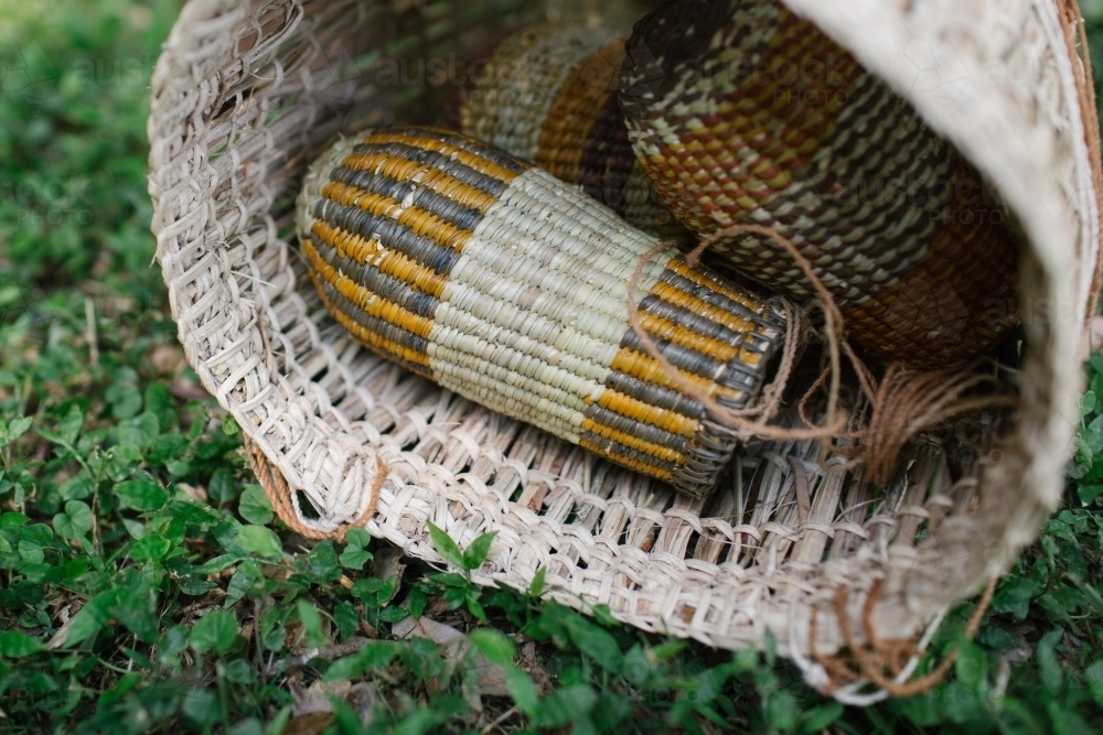 Image of Traditional Australian Indigenous Weaving Baskets - Austockphoto