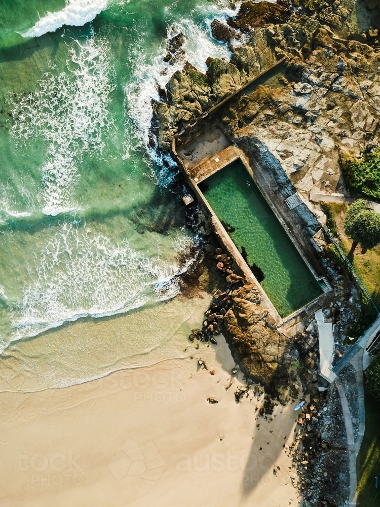 Traditional Ocean Pool at Yamba - Australian Stock Image