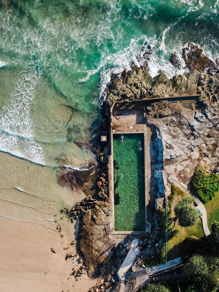 Traditional ocean pool in New South Wales - Australian Stock Image