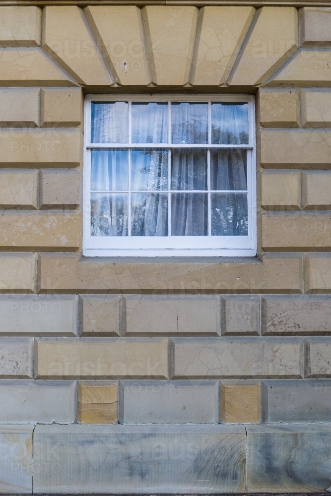 Traditional Window Detail in Sandstone Facade - Australian Stock Image