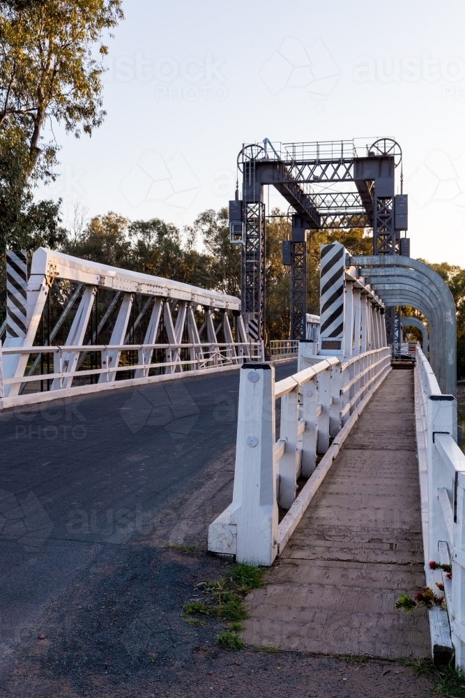 Traffic and footbridge in regional area - Australian Stock Image