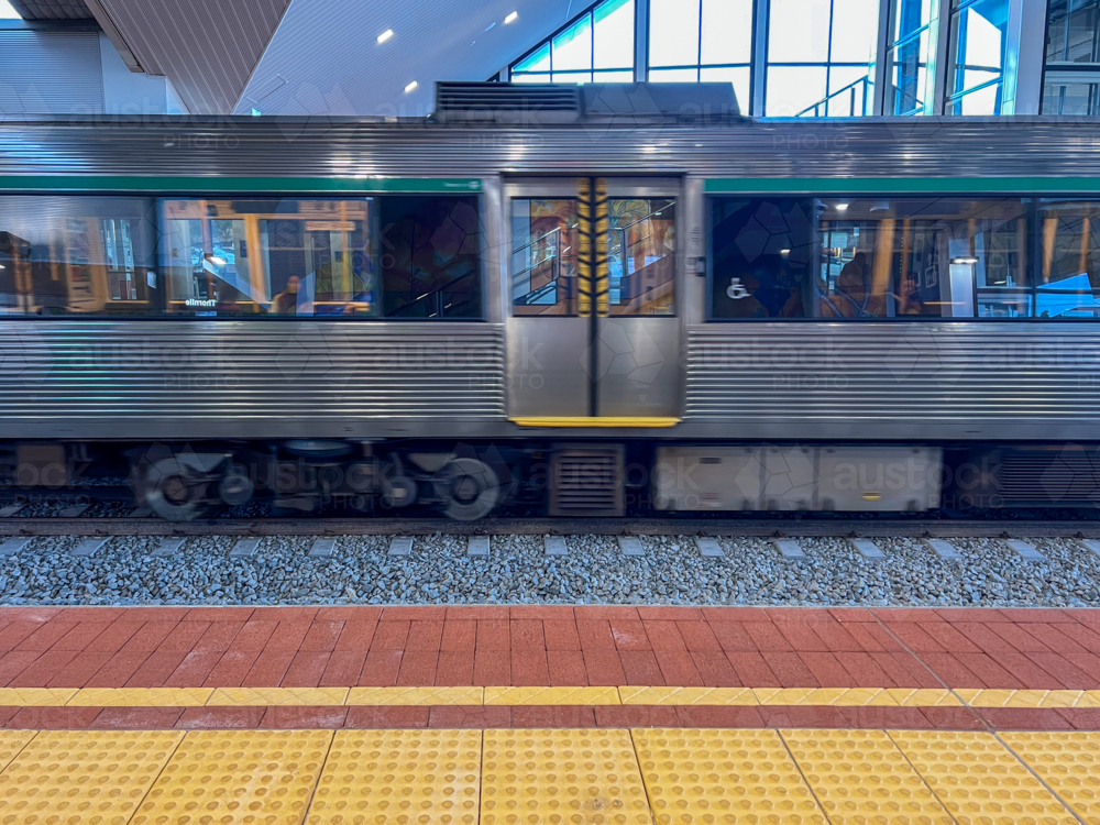 Train leaving the station - Australian Stock Image