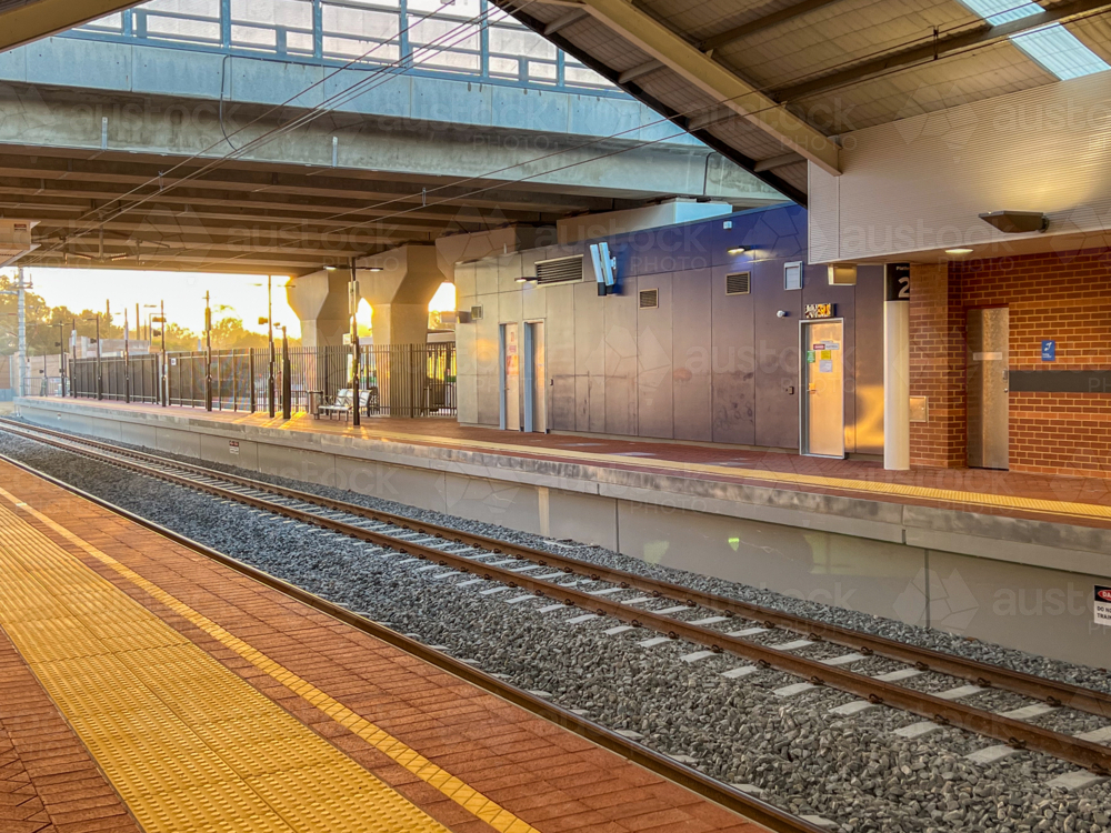 Train Station Sunrise - Australian Stock Image