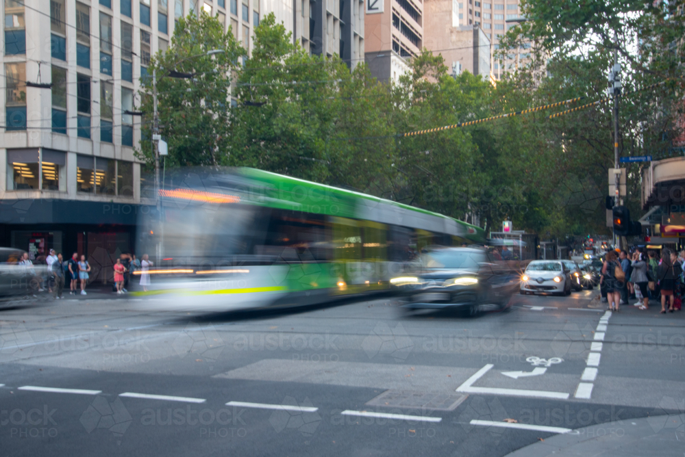 Tram and traffic - Australian Stock Image