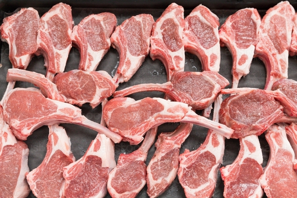 Tray of Lamb Chops - Australian Stock Image