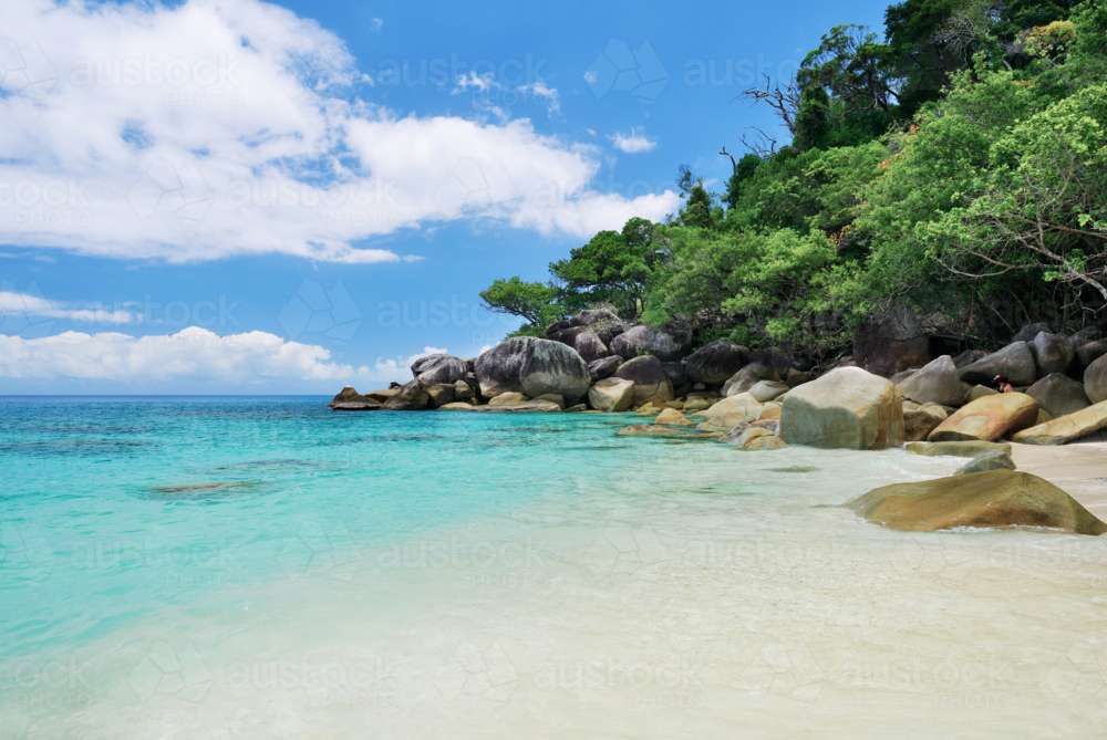 Tropical Beach at Fitzroy Island Far Northern Queensland - Australian Stock Image