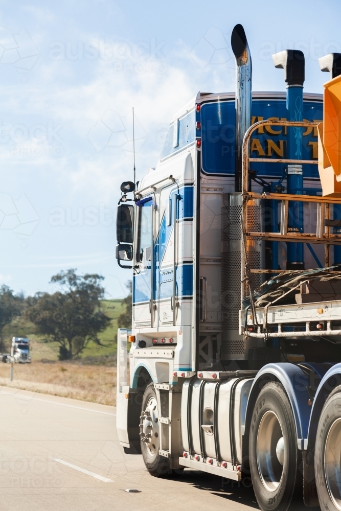 Truck overtaking on highway - Australian Stock Image