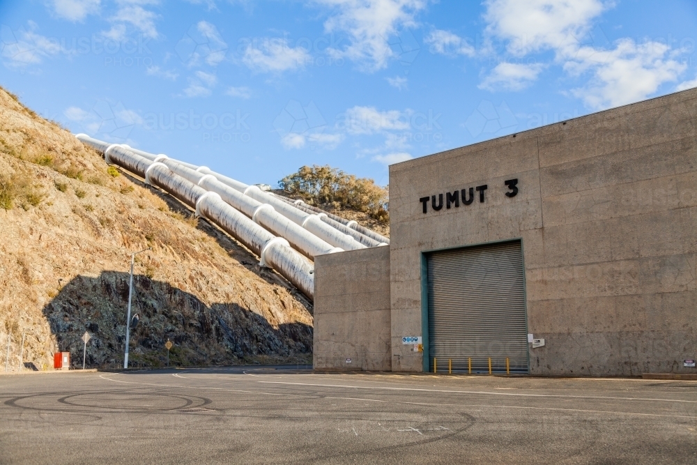 Tumut 3 Power Station part of the snowy mountains hydroelectric scheme - Australian Stock Image