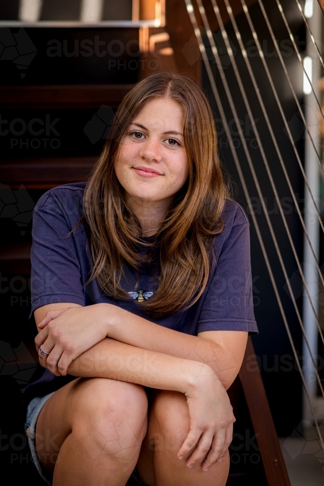 tween girl portrait - Australian Stock Image