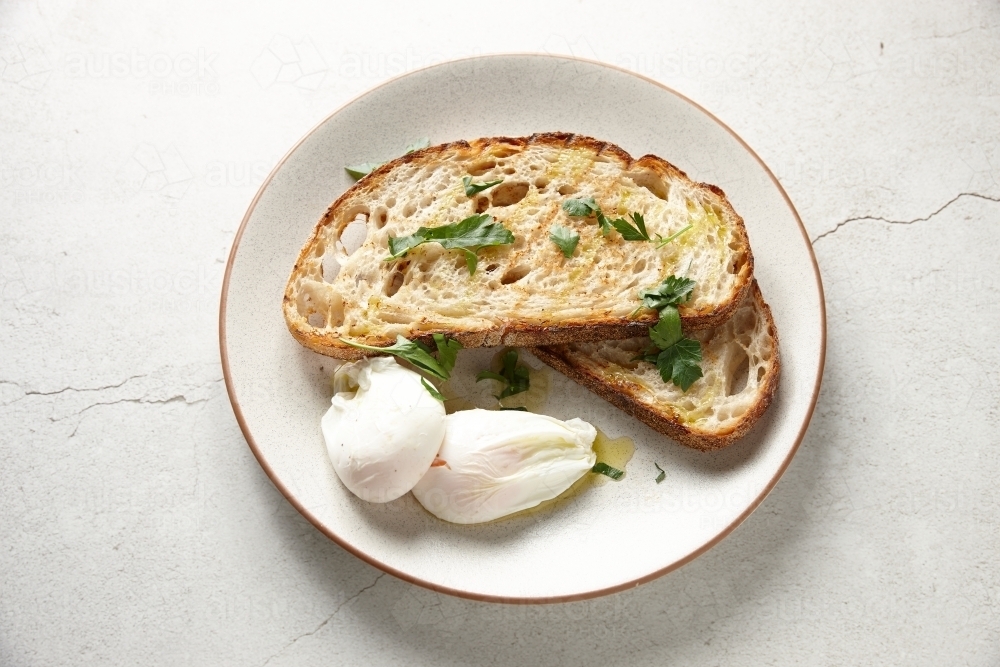 Two eggs with toast - Australian Stock Image