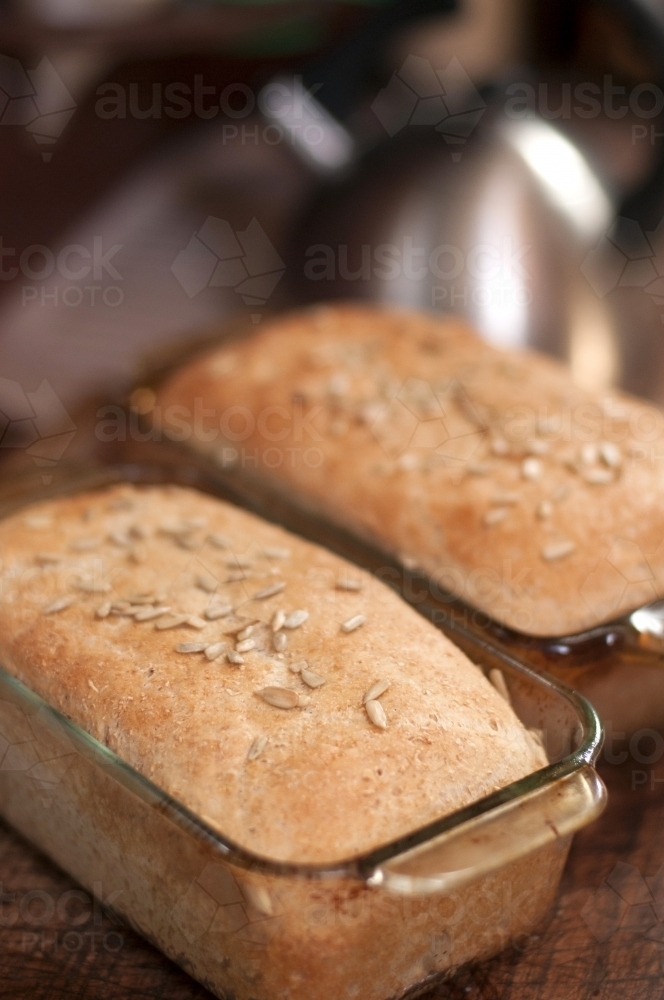 Two loaves of fresh homemade bread - Australian Stock Image