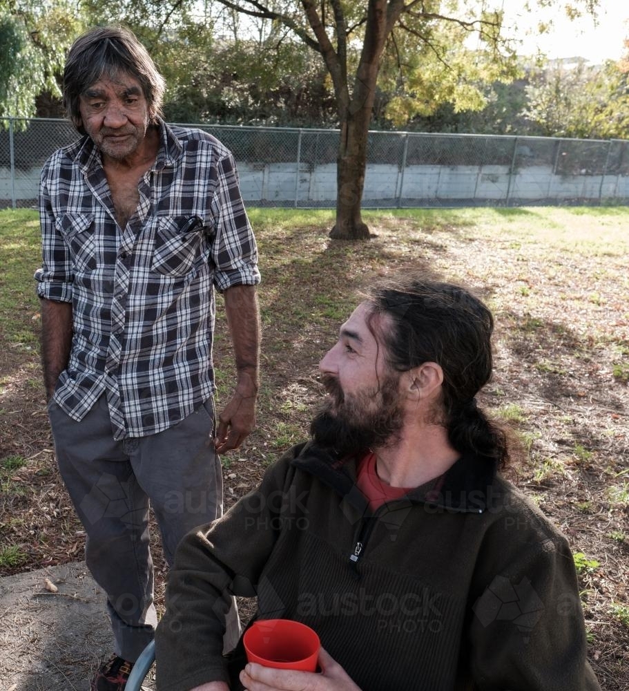 Two Men Outdoors - Australian Stock Image