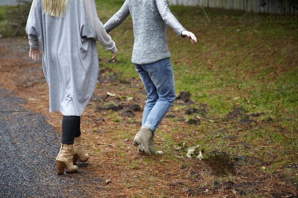 Two woman walking - Australian Stock Image