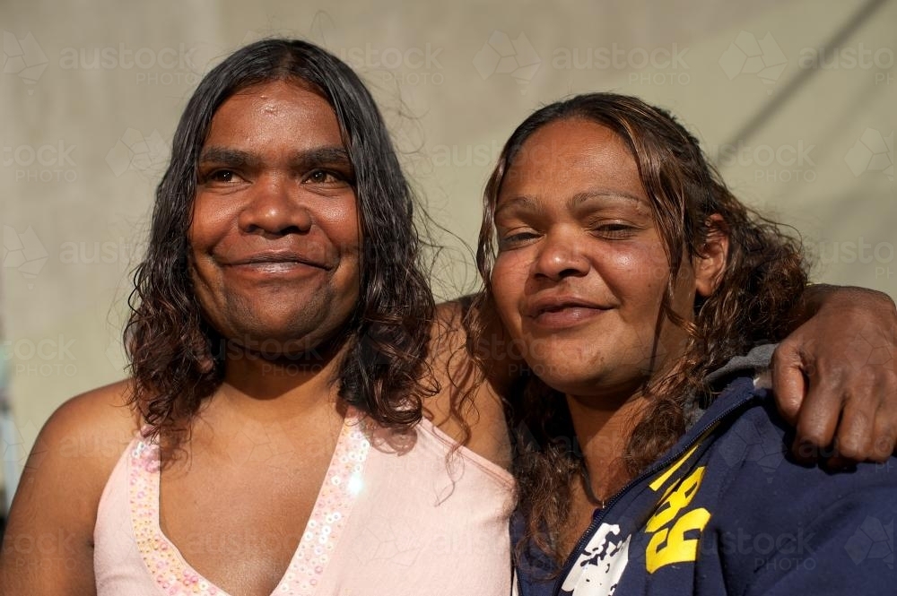 Two Young Indigenous Australian Women - Australian Stock Image