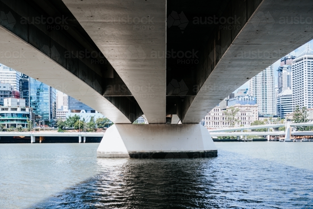 Underside of bridge over Brisbane River - Australian Stock Image