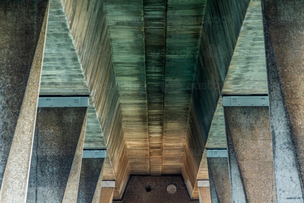 Underside of concrete bridge over Swan River. - Australian Stock Image