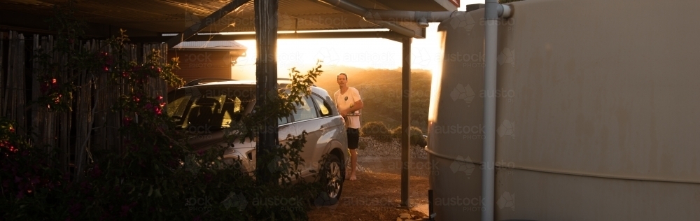Unloading the car - Australian Stock Image
