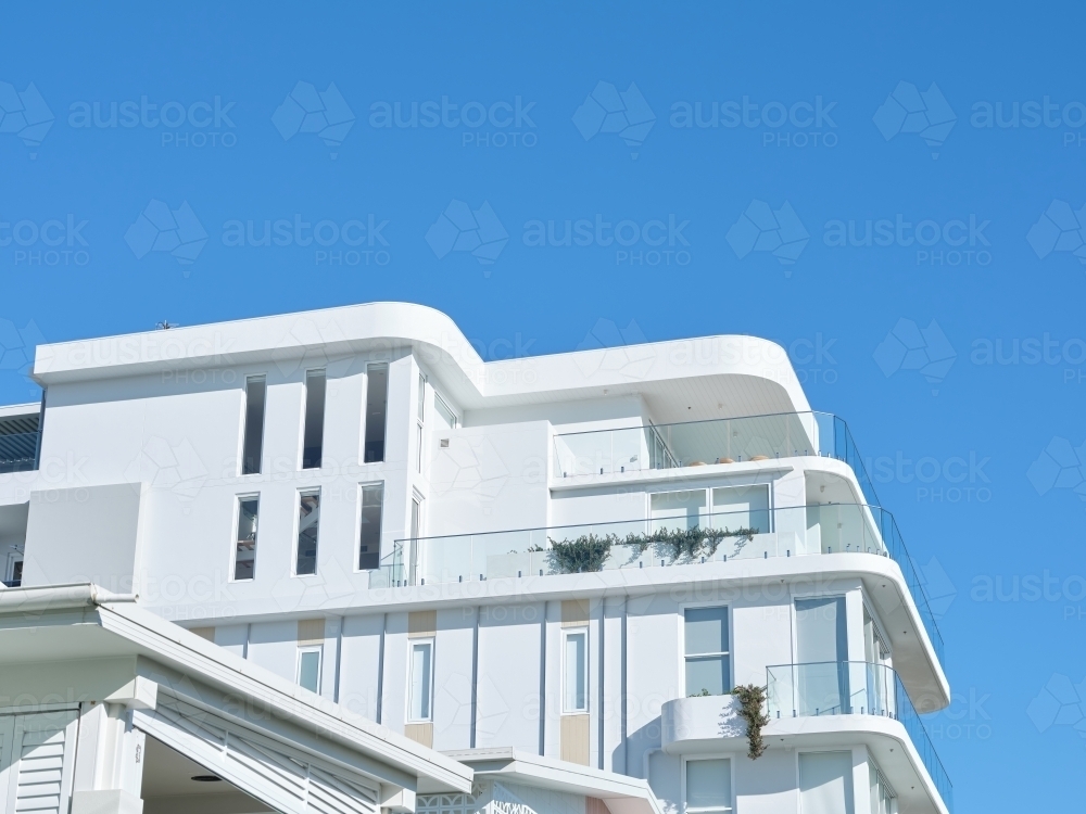 Upper half of large modern house - Australian Stock Image