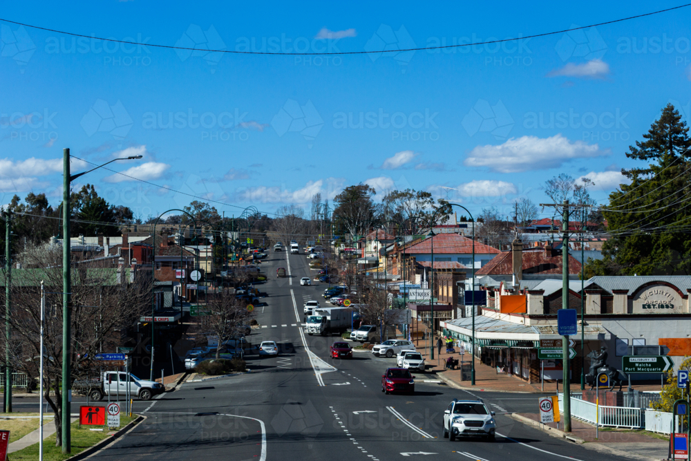 Uralla townscape view down street - Australian Stock Image