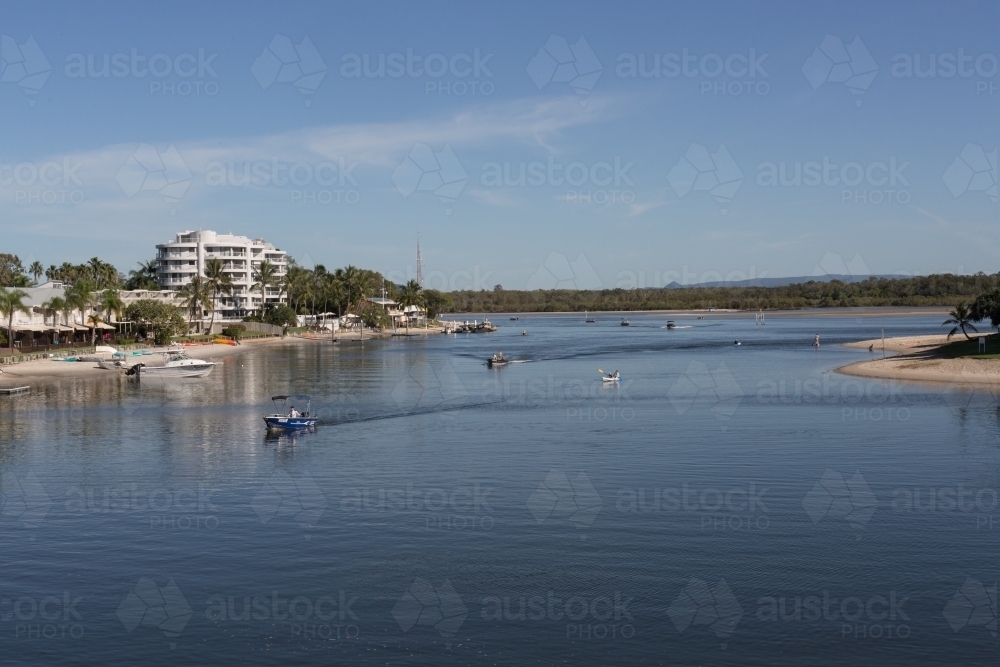 Urban development along the Noosa River - Australian Stock Image