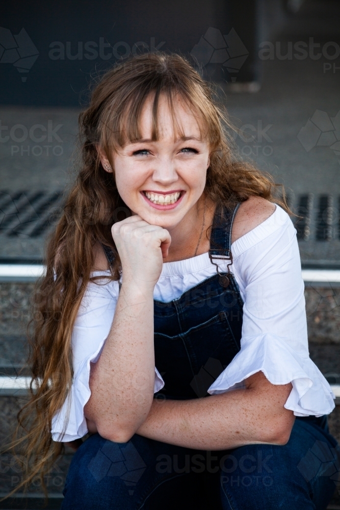 Urban portrait of a female young adult - Australian Stock Image
