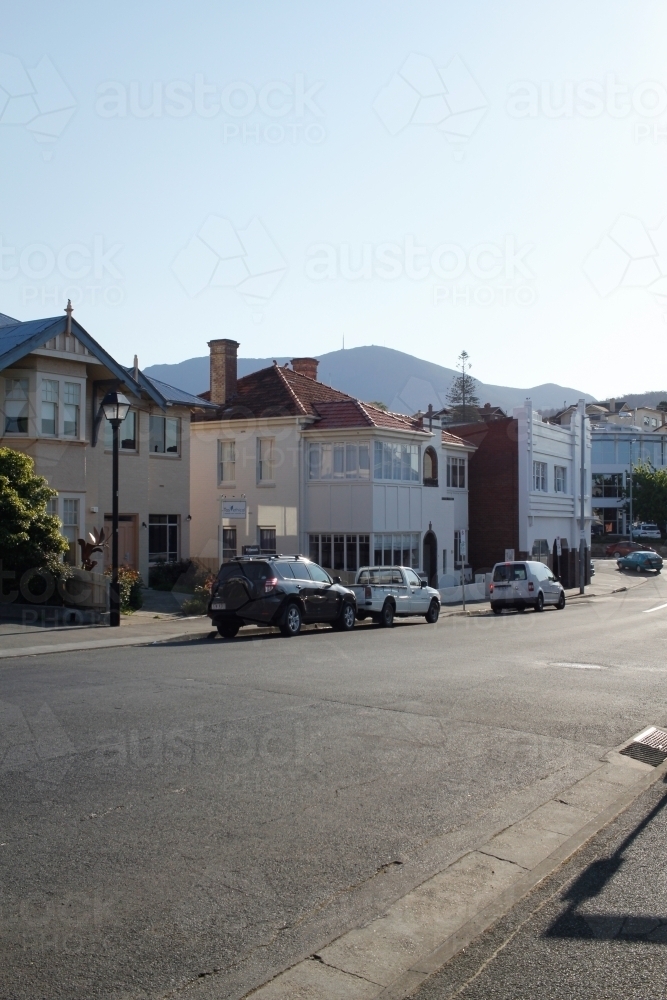Urban street view in historic Hobart - Australian Stock Image