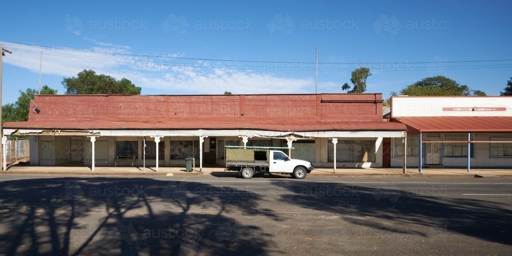 Ute parked in main street of country town - Australian Stock Image