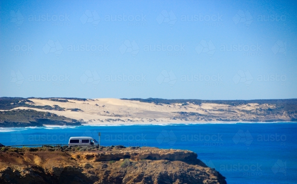 Van Travelling the Coast - Australian Stock Image