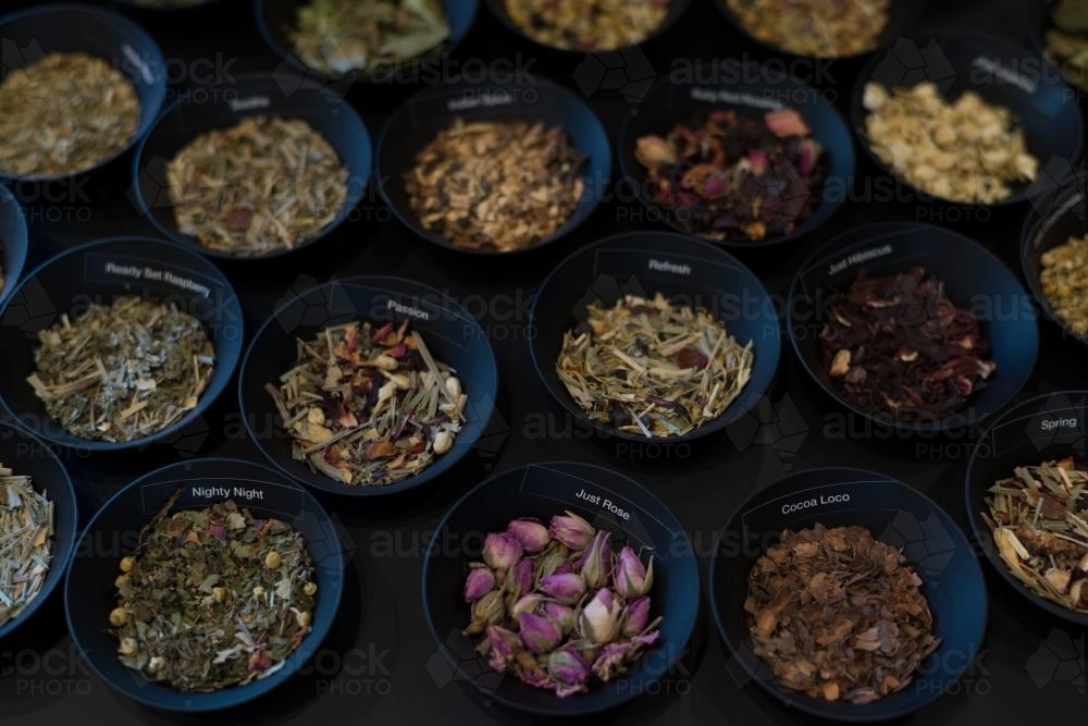 Varieties of tea - Australian Stock Image
