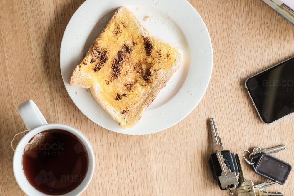 vegemite toast and a cup of tea - Australian Stock Image