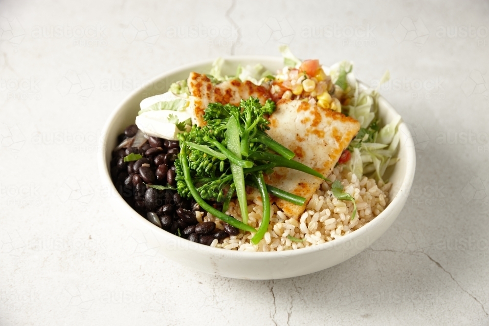 Vegetarian burrito bowl - Australian Stock Image