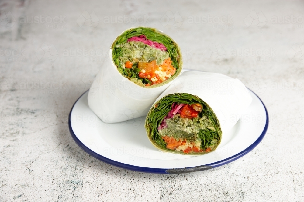 Vegetarian wrap - Australian Stock Image