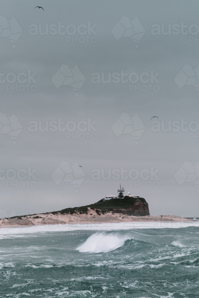Vertical shot of a stormy sea - Australian Stock Image