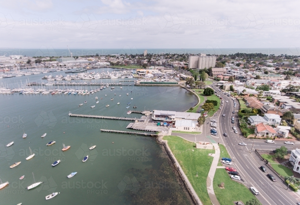 View down The Strand, Williamstown - Australian Stock Image