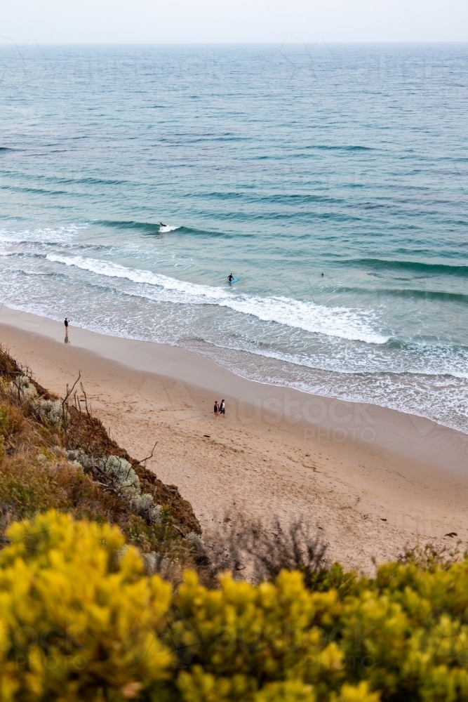 View down to activity on the beach - Australian Stock Image