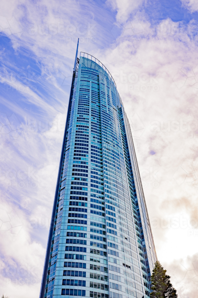 View from below of Q1, the tallest building on the Gold Coast - Australian Stock Image