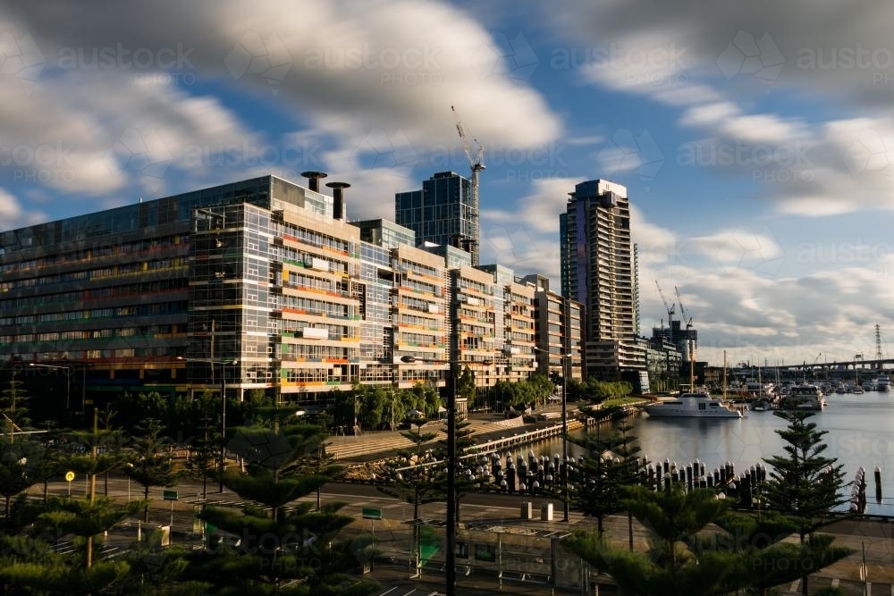 View from Docklands Stadium towards Victoria Harbour - Australian Stock Image
