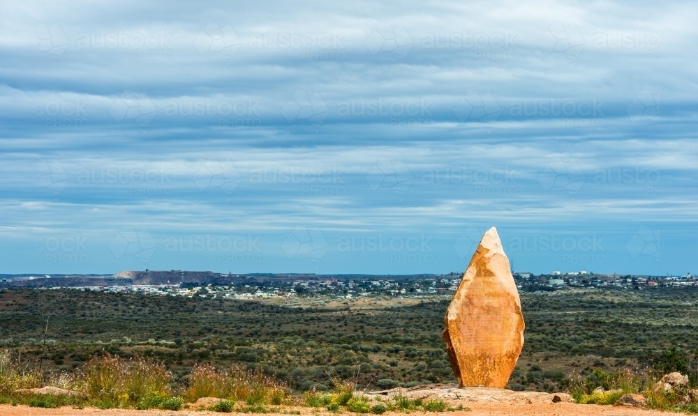 View from Living Desert Reserve over Broken Hill - Australian Stock Image