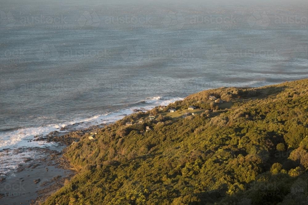 View from lookout of coastal landscape - Australian Stock Image